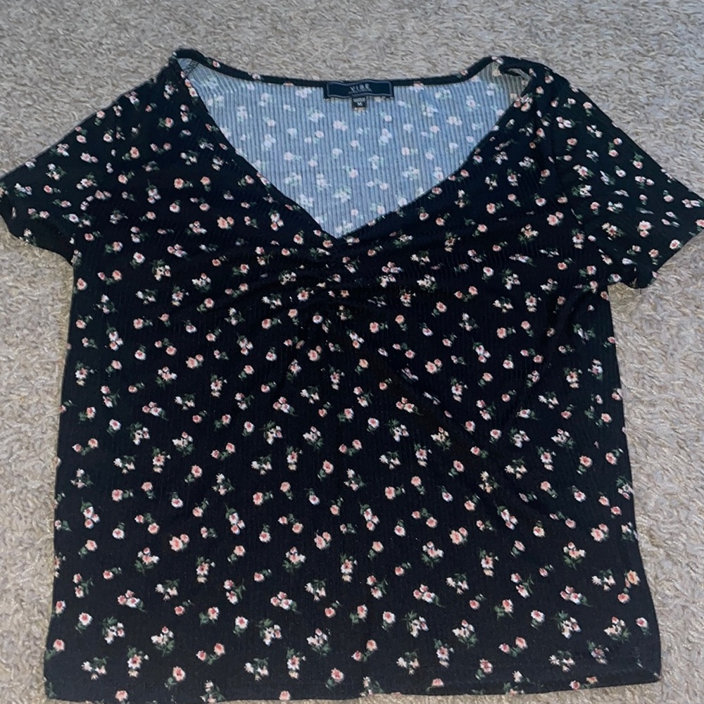 Black Floral Top